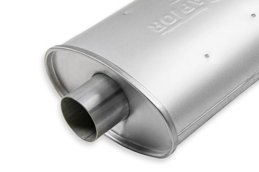 FlowTech2.5" Inlet, 2.5" Outlet, Case Dimensions 4.5" High x 10" Wide x 13" Long50052FLT - Side View