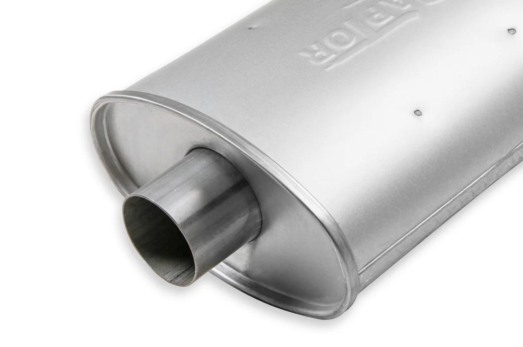 FlowTech2.5" Inlet, 2.5" Outlet, Case Dimensions 4.5" High x 10" Wide x 13" Long50052FLT - Side View