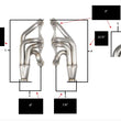 Load image into Gallery viewer, FlowTechFlowtech Small Block Chevy Turbo Headers - Natural Finish11572FLT - Measurement Guide