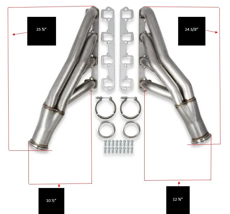 FlowTechSBF (Down and Forward), Primary Tube Diameter 1-7/8", Collector Diameter 3"12167FLT - Measurement Guide