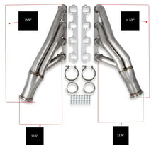 Load image into Gallery viewer, FlowTechSBF (Down and Forward), Primary Tube Diameter 1-7/8", Collector Diameter 3"12168FLT - Measurement Guide
