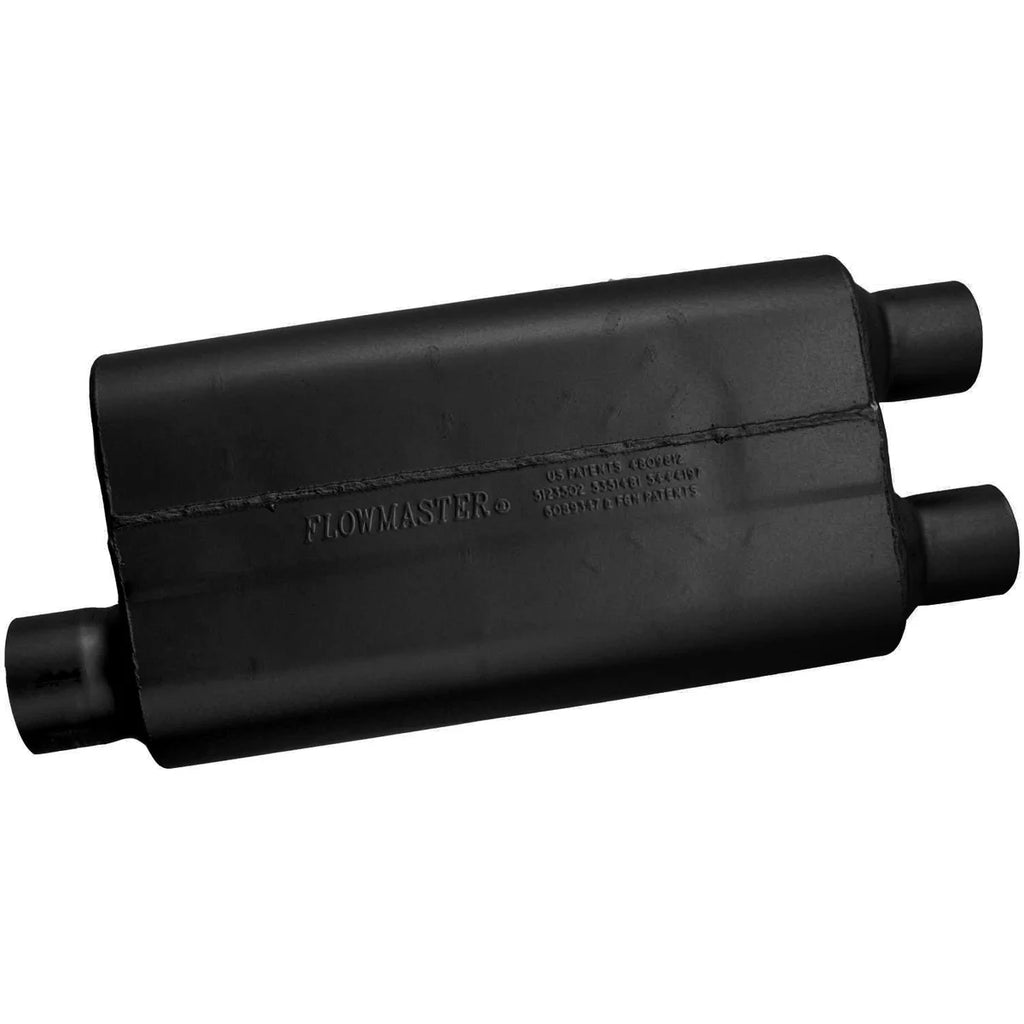 Flowmaster 50 Delta Flow® - 3.00 Offset In / 2.50 Dual Out - Moderate Sound - Side View