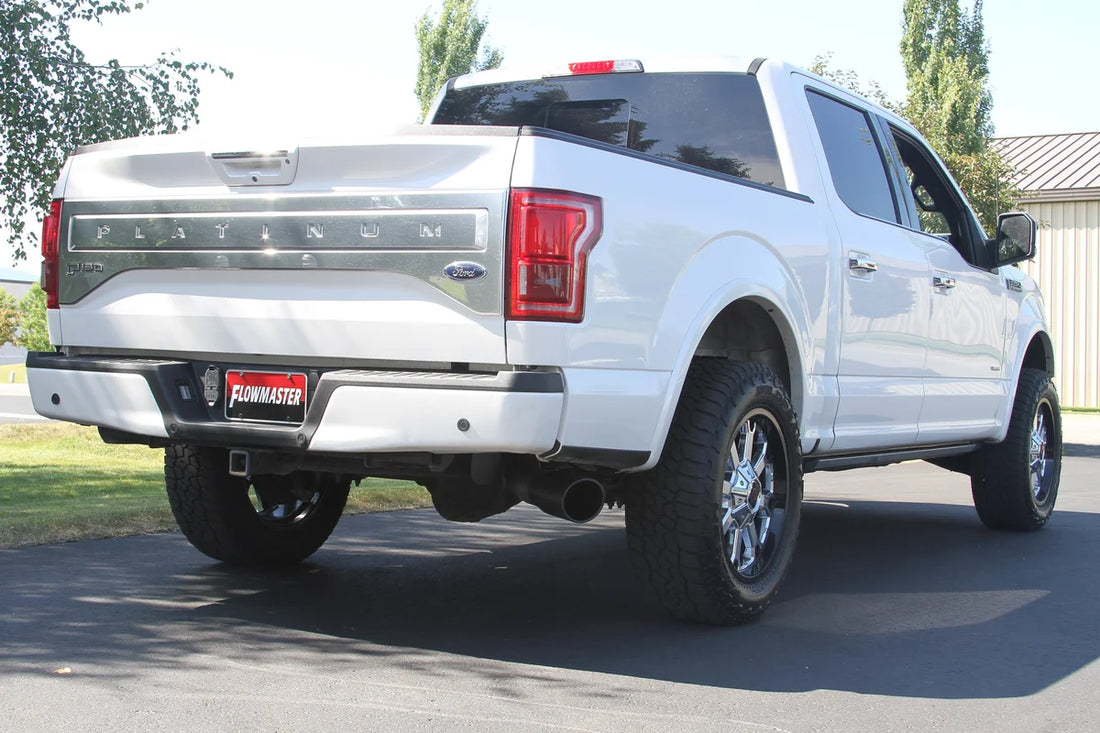Flowmaster Aggressive sound fits 2015-2020 Ford F-150 2.7L / 3.3L / 3.5L Ecoboost. - Installation View