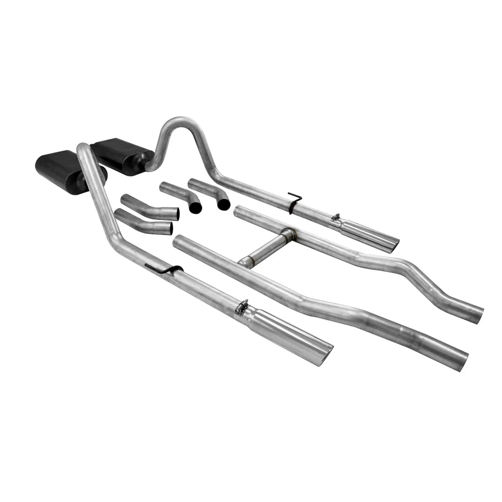 Flowmaster - Aggressive to moderate sound fits 1955-1957 Chevrolet Bel Air / One-Fifty Series / Two-Ten Series V8 - Side View