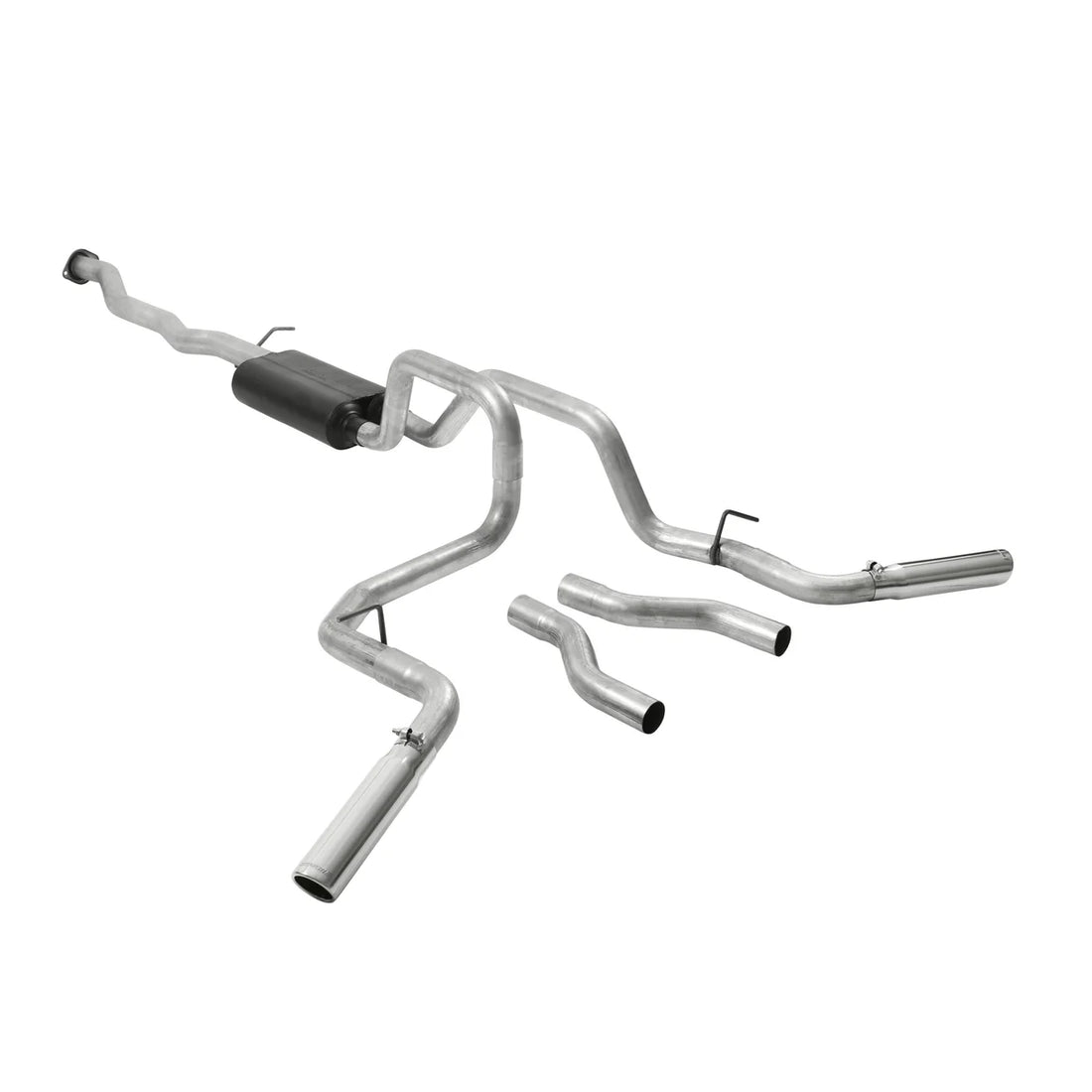 Flowmaster American Thunder Cat-back Exhaust System fits 2004-2007 Chevrolet Silverado 1500 / GMC Sierra 1500 - Side View