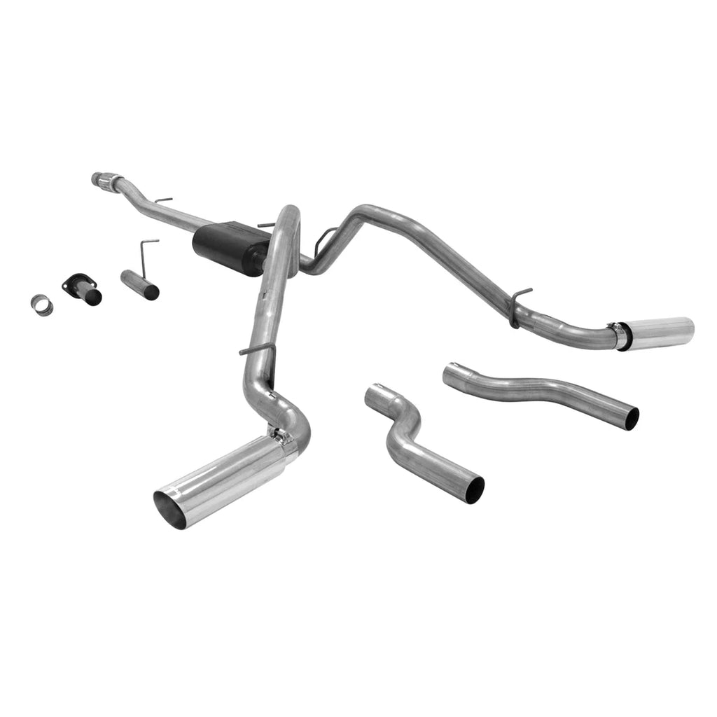Flowmaster American Thunder Cat-back Exhaust System fits 2007-2013 Chevrolet Silverado 1500 / GMC Sierra 1500 - Side View