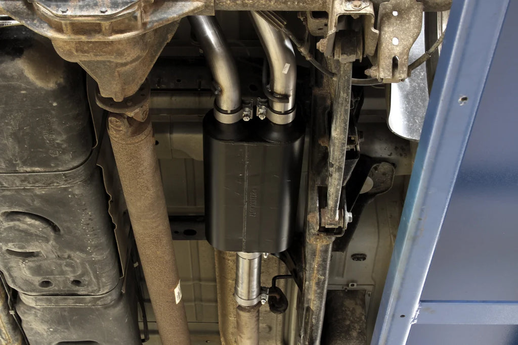 Flowmaster American Thunder Cat-back Exhaust System fits 2009-2024 Dodge Ram 1500 / Ram 1500 Classic - Side View