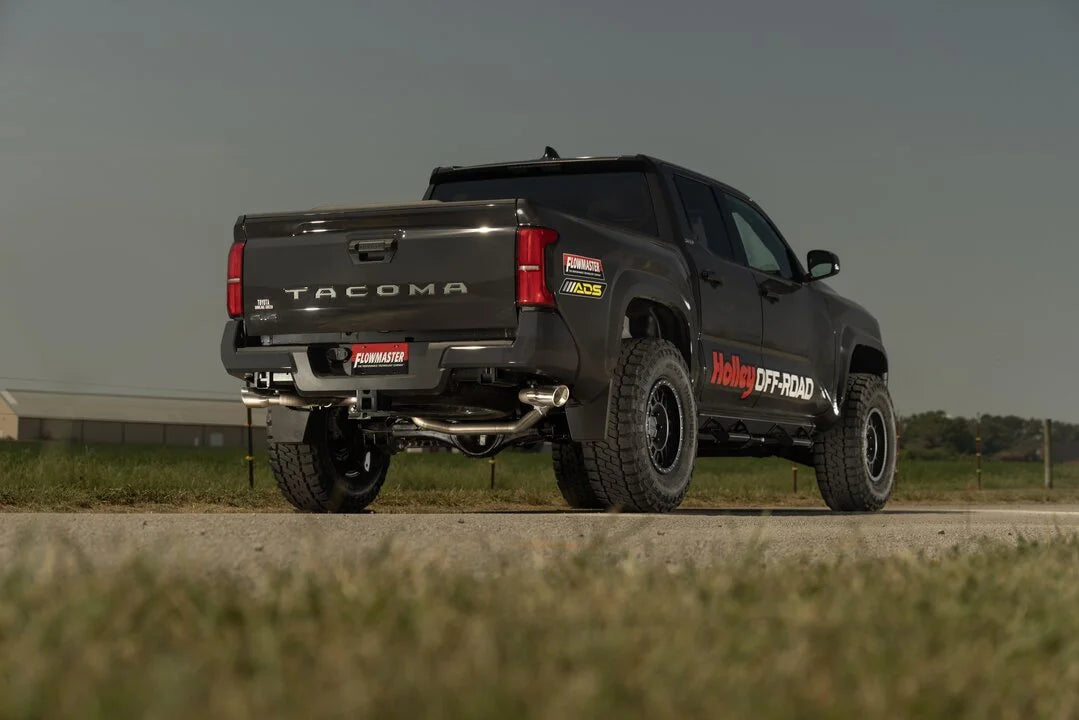 Flowmaster American Thunder Cat-back Exhaust System fits 2024 Toyota Tacoma HEV / 2025 Toyota Tacoma Limited - Side View