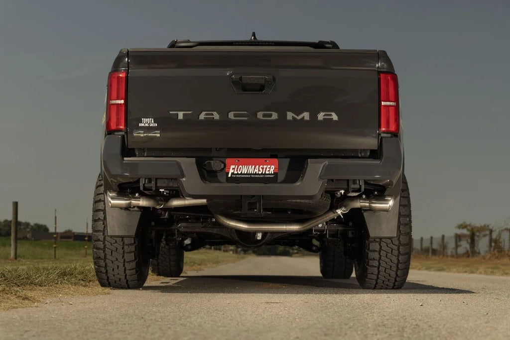 Flowmaster American Thunder Cat-back Exhaust System fits 2024 Toyota Tacoma HEV / 2025 Toyota Tacoma Limited - Back View
