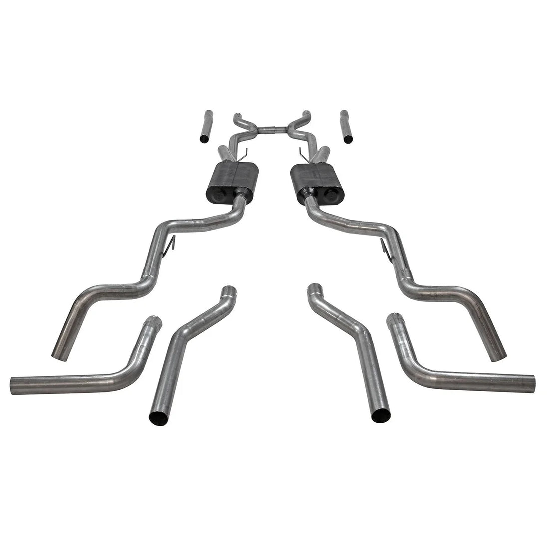 Flowmaster American Thunder Crossmember-Back Exhaust System fits 1963-1966 Chevrolet C10 Pickup / GMC 1000 / 1000 Series - Side Vie...