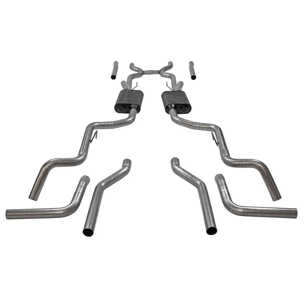 Flowmaster American Thunder Crossmember-Back Exhaust System fits 1963-1966 Chevrolet C10 Pickup / GMC 1000 / 1000 Series - Side Vie...