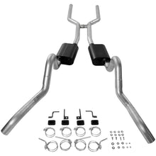 Load image into Gallery viewer, Flowmaster American Thunder Crossmember-Back Exhaust System fits 1964-1967 Buick / Chevrolet / Oldsmobile - Back View