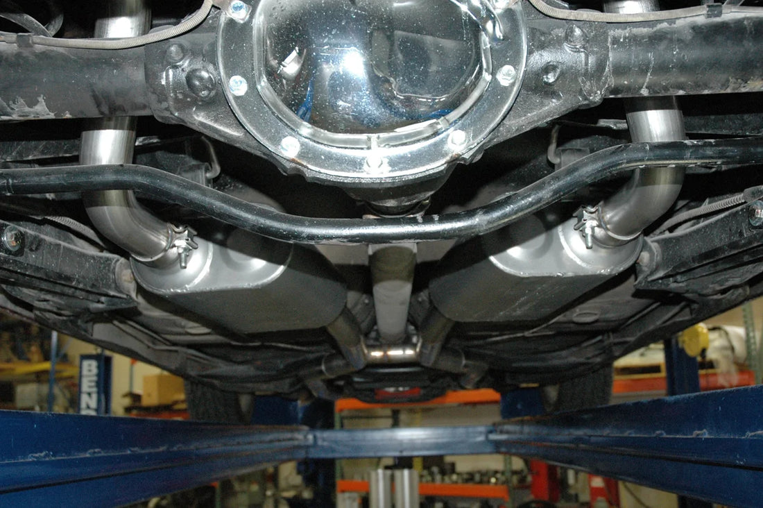Flowmaster American Thunder Crossmember-Back Exhaust System fits 1964-1967 Buick / Chevrolet / Oldsmobile - Back View