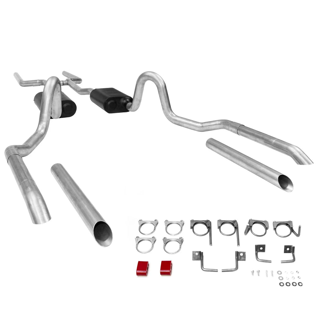 Flowmaster American Thunder Crossmember-Back Exhaust System fits 1964-1972 Buick / Chevrolet / Oldsmobile - Side View