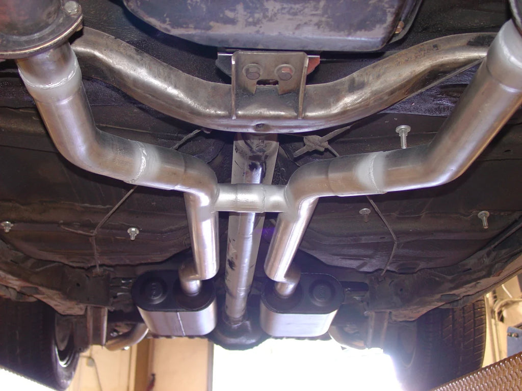 Flowmaster American Thunder Crossmember-Back Exhaust System fits 1964-1972 Buick / Chevrolet / Oldsmobile - Installation View