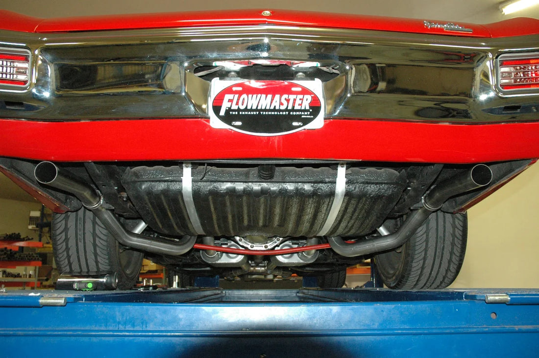 Flowmaster American Thunder Crossmember-Back Exhaust System fits 1968-1972 Buick / Chevrolet / GMC - Installation View