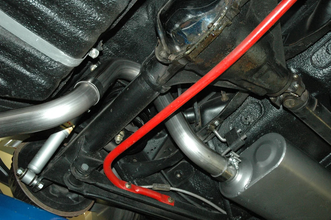 Flowmaster American Thunder Crossmember-Back Exhaust System fits 1968-1972 Buick / Chevrolet / GMC - Installation View