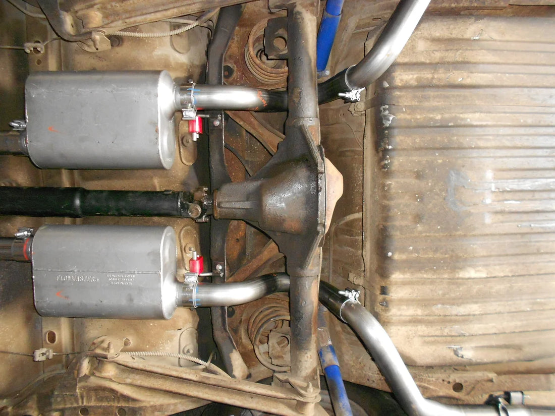 Flowmaster American Thunder Crossmember-Back Exhaust System fits 1968-1972 Buick / Chevrolet / GMC - Installation View
