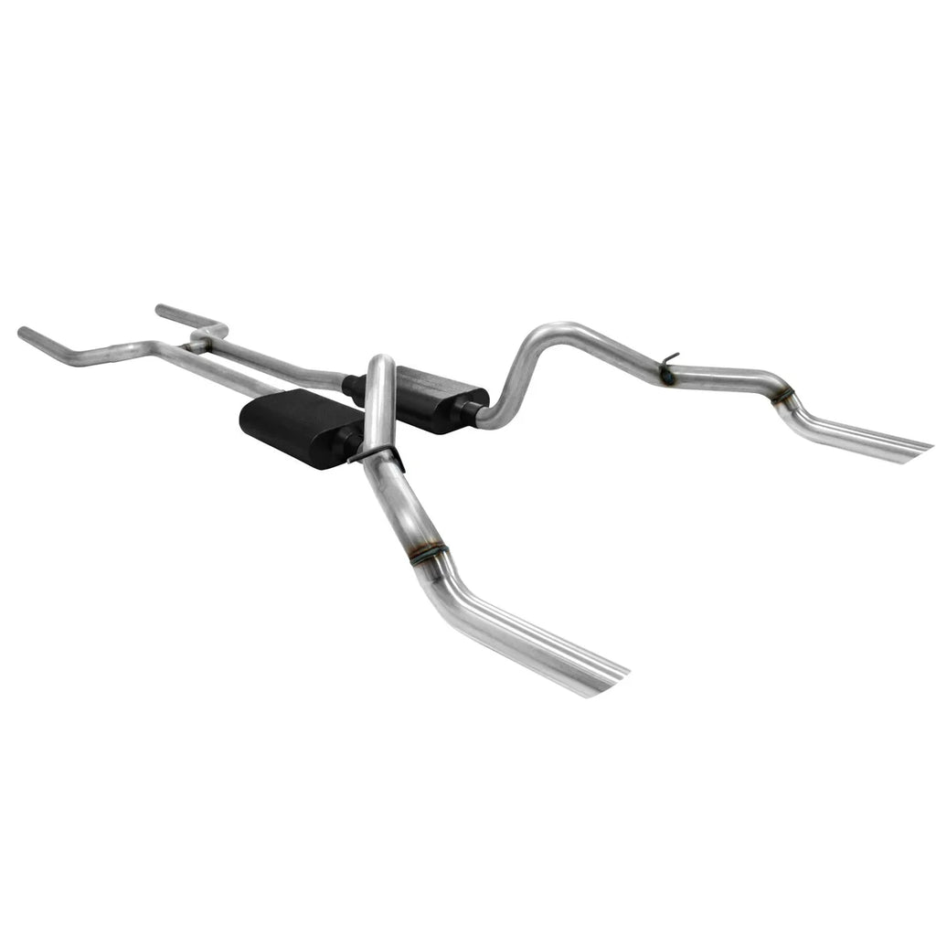 Flowmaster American Thunder Crossmember-Back Exhaust System fits 1969 Chevrolet Camaro / Pontiac Firebird - Side View