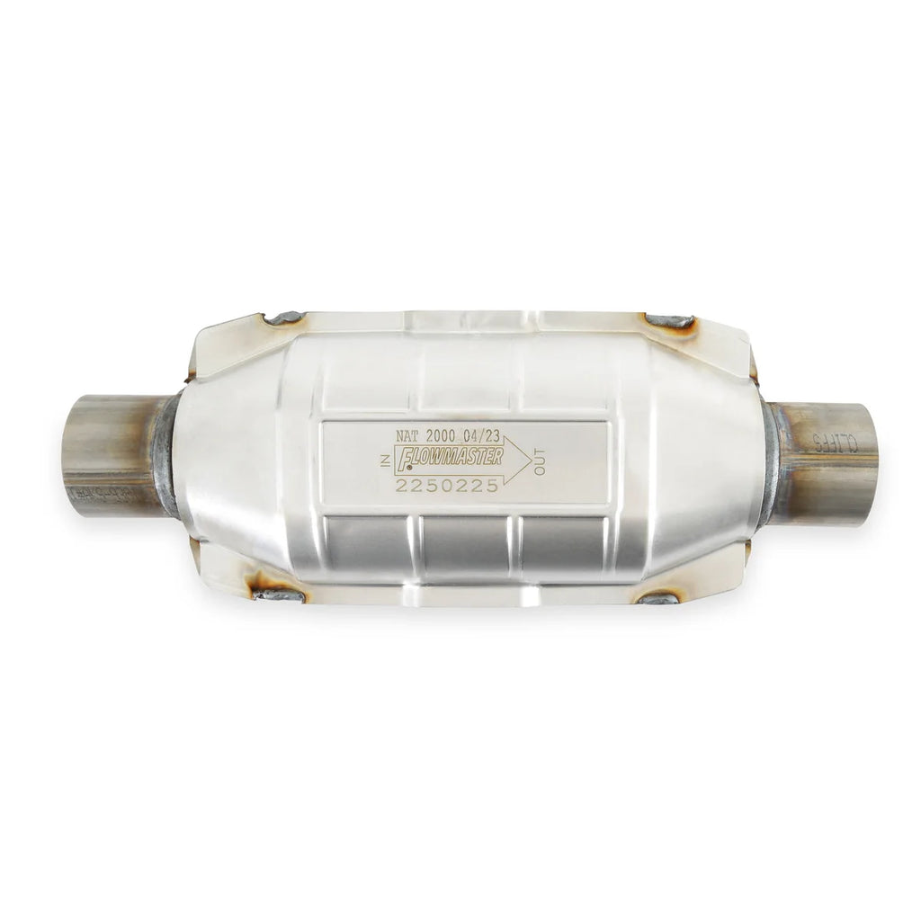 Flowmaster Catalytic Converter-Universal-225 Series-2.50 in. Inlet/Outlet-49 State - Side View
