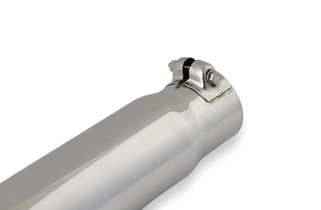Flowmaster Exhaust Tip - 3.00 in. Rolled Angle Polished SS Fits 2.50 in. Tubing - clamp on - Side View
