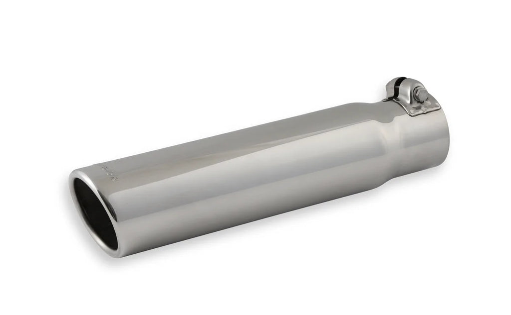 Flowmaster Exhaust Tip - 3.00 in. Rolled Angle Polished SS Fits 2.50 in. Tubing - clamp on - Back View
