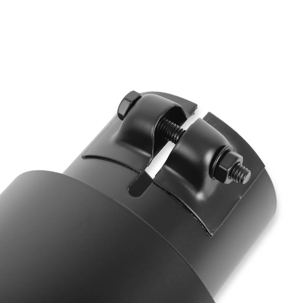 Flowmaster Exhaust Tip - 3.5 in. Black Angle Cut Fits 2.5 in. Tubing- Clamp On - Back View
