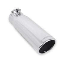 Load image into Gallery viewer, Flowmaster Exhaust Tip - 3.50 in. Rolled Angle Polished SS Fits 3.00 in. Tubing - clamp on - Back View