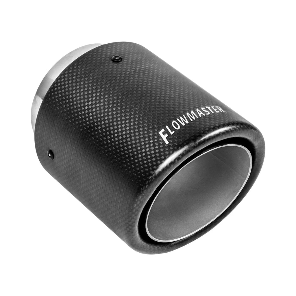 Flowmaster Exhaust Tip - 4 in. Rolled Angle Carbon Fiber Fits 3 in. Tubing - Weld On - Main Product View