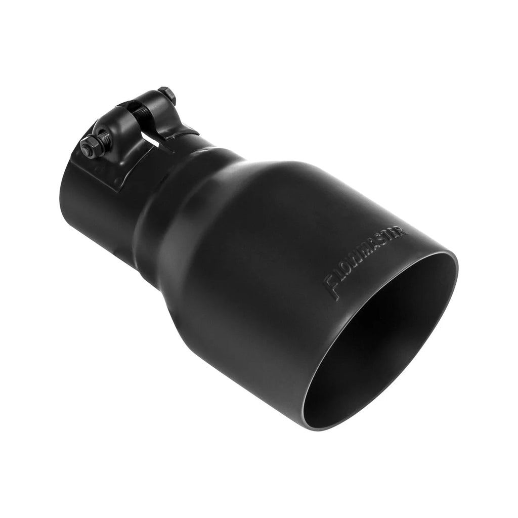 Flowmaster Exhaust Tip - 4.00 in. Black Ceramic Coated - Fits 2.5 in. Tubing- Clamp On - Main Product View