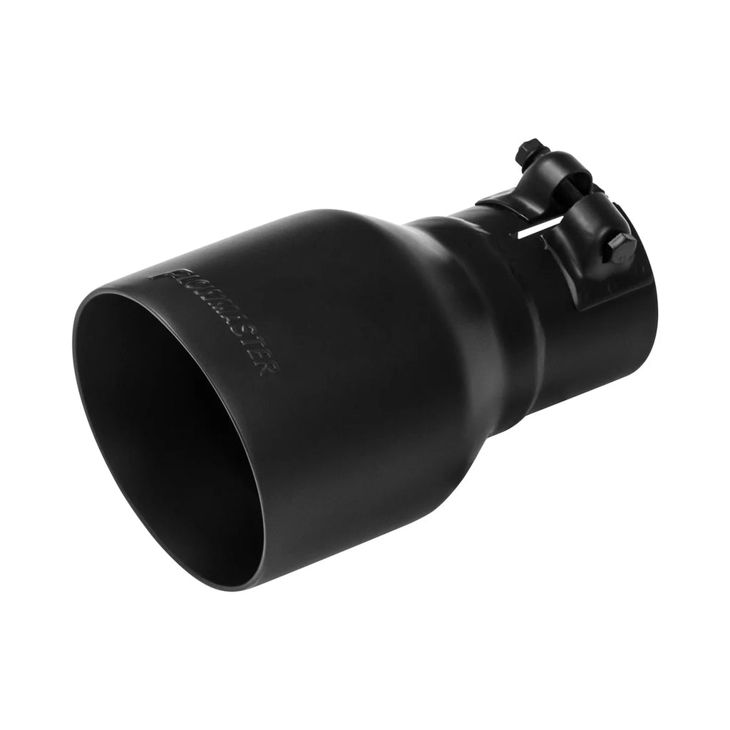 Flowmaster Exhaust Tip - 4.00 in. Black Ceramic Coated - Fits 2.5 in. Tubing- Clamp On - Detail View