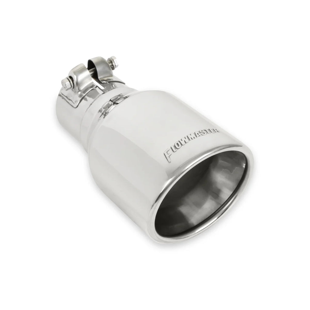 Flowmaster Exhaust Tip - 4.00 in. Rolled Angle Polished SS Fits 2.50 in. Tubing - clamp on - Additional View 7