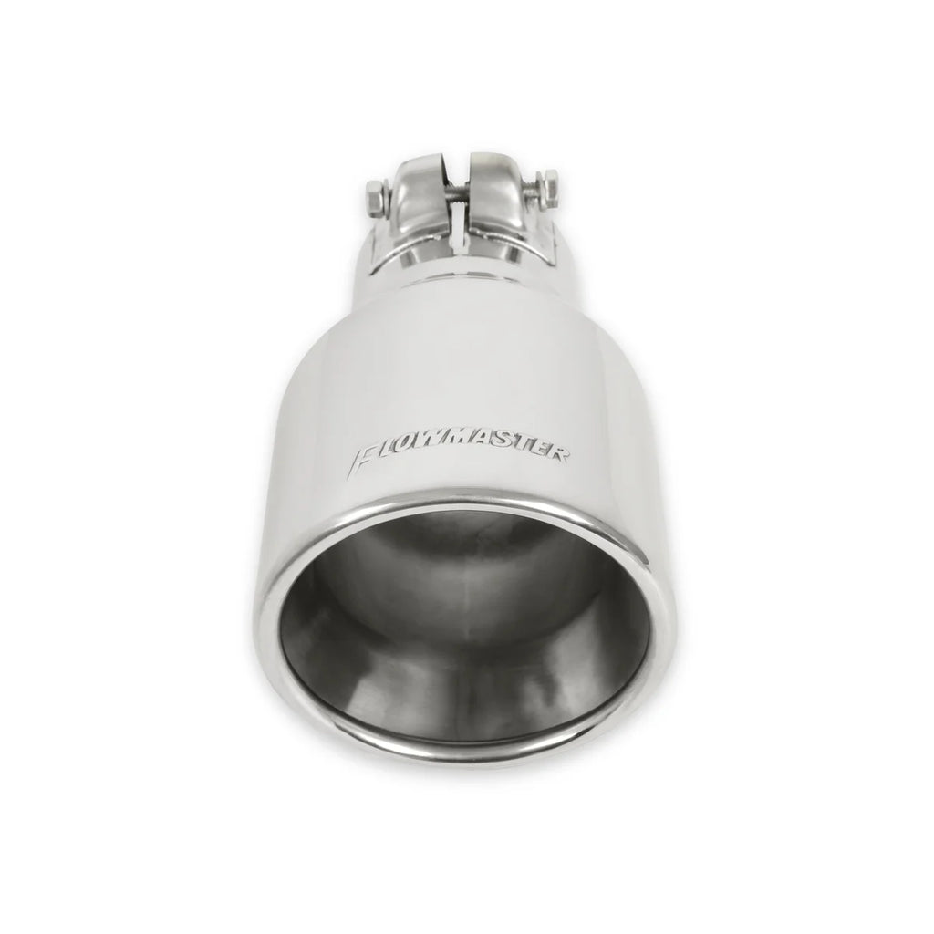 Flowmaster Exhaust Tip - 4.00 in. Rolled Angle Polished SS Fits 2.50 in. Tubing - clamp on - Additional View 8