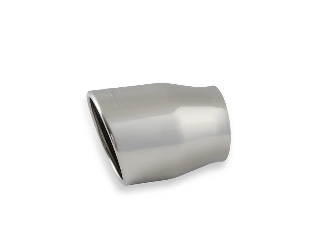 Flowmaster Exhaust Tip - 4.00 in. Rolled Angle Polished SS Fits 3.00 in. Tubing - weld on 15371 - Installation View