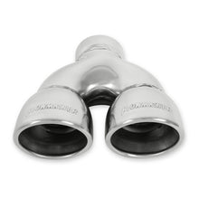 Load image into Gallery viewer, Flowmaster Exhaust Tip - Dual 3.5 in. Rolled Angle Polished SS Fits 2.50 in. Tubing-weld on - Installation View