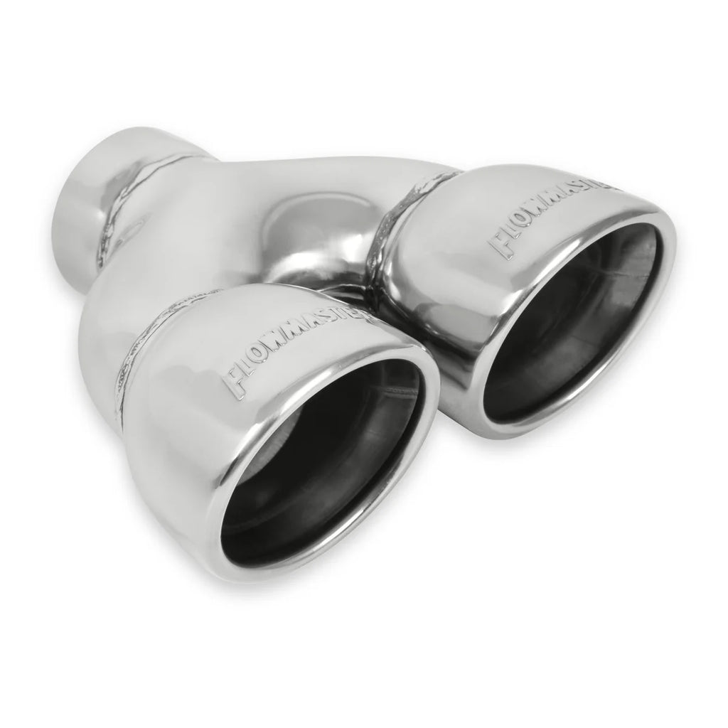 Flowmaster Exhaust Tip - Dual 3.5 in. Rolled Angle Polished SS Fits 2.50 in. Tubing-weld on - Additional View 5
