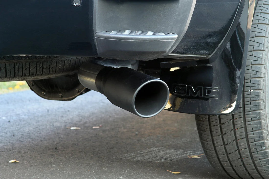 Flowmaster Flow FX Cat-Back Exhaust System fits 2011-2018 Chevrolet Silverado 1500 / GMC Sierra 1500 - Back View