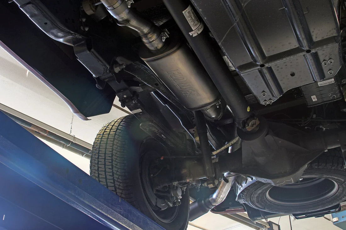 Flowmaster Flow FX Cat-Back Exhaust System fits 2017-2026 Ford F-250 Super Duty / F-350 Super Duty - Side View