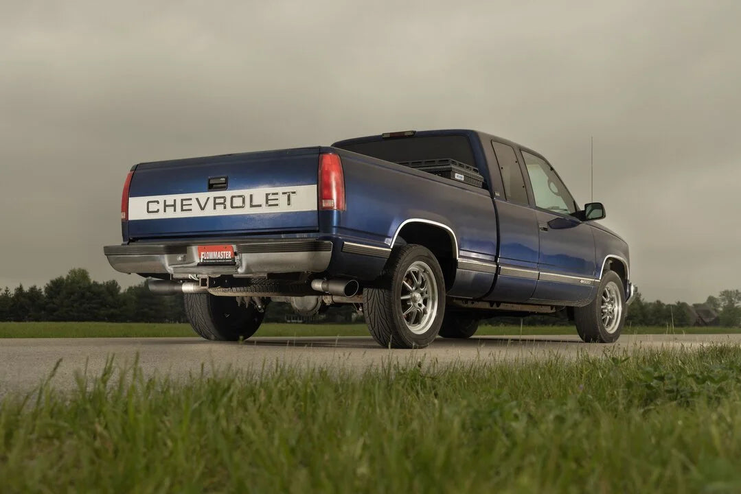 Flowmaster Flow FX Cat-back Exhaust System fits 1994-1995 Chevrolet C1500 / K1500 / GMC C1500 / K1500 - Side View