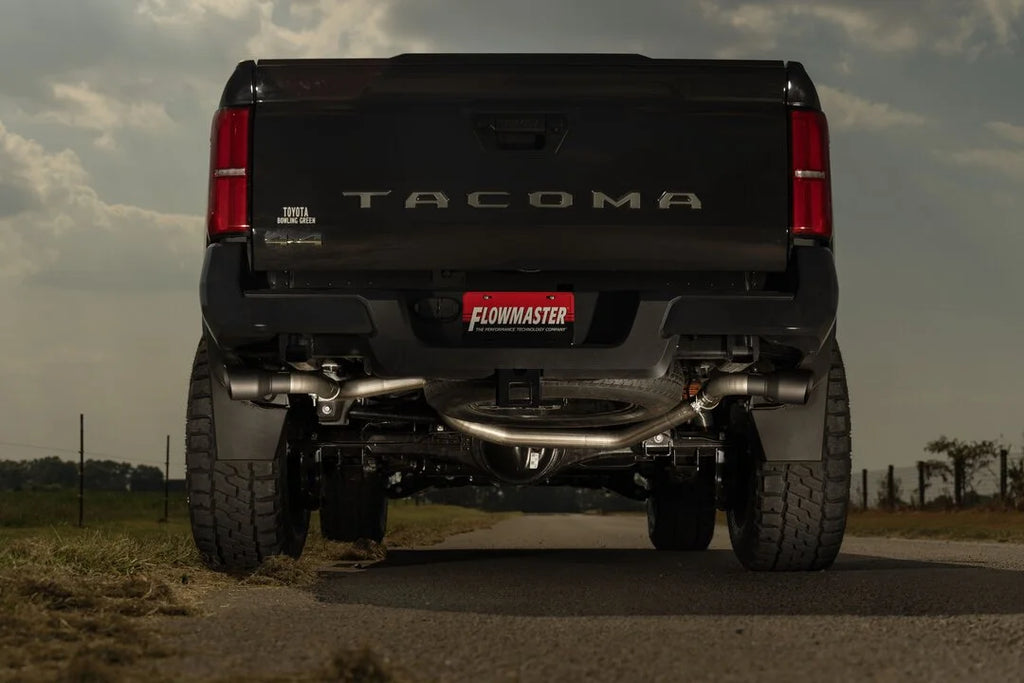 Flowmaster Flow FX Cat-back Exhaust System fits 2024 Toyota Tacoma HEV / 2025 Toyota Tacoma Limited - Back View