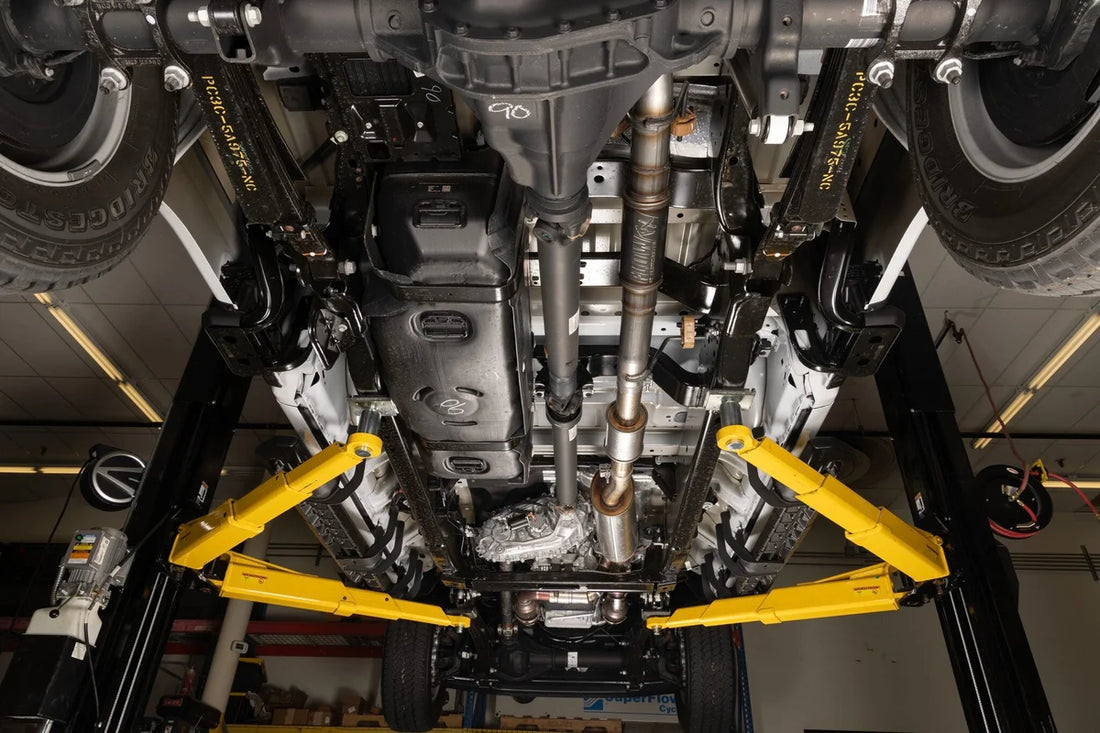 Flowmaster Flow FX Direct Fit Muffler fits 2017-2026 Ford F-250 Super Duty / F-350 Super Duty - Installation View