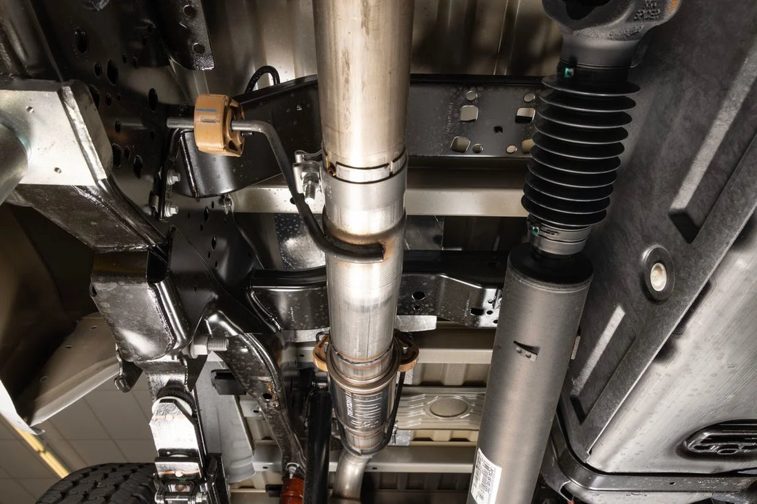 Flowmaster Flow FX Direct Fit Muffler fits 2017-2026 Ford F-250 Super Duty / F-350 Super Duty - Installation View