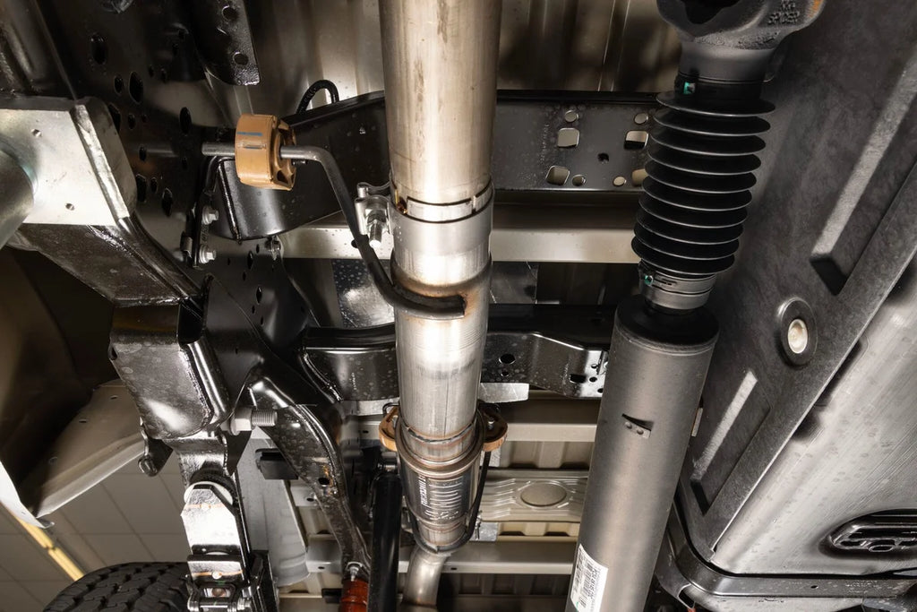 Flowmaster Flow FX Direct Fit Muffler fits 2017-2026 Ford F-250 Super Duty / F-350 Super Duty - Installation View