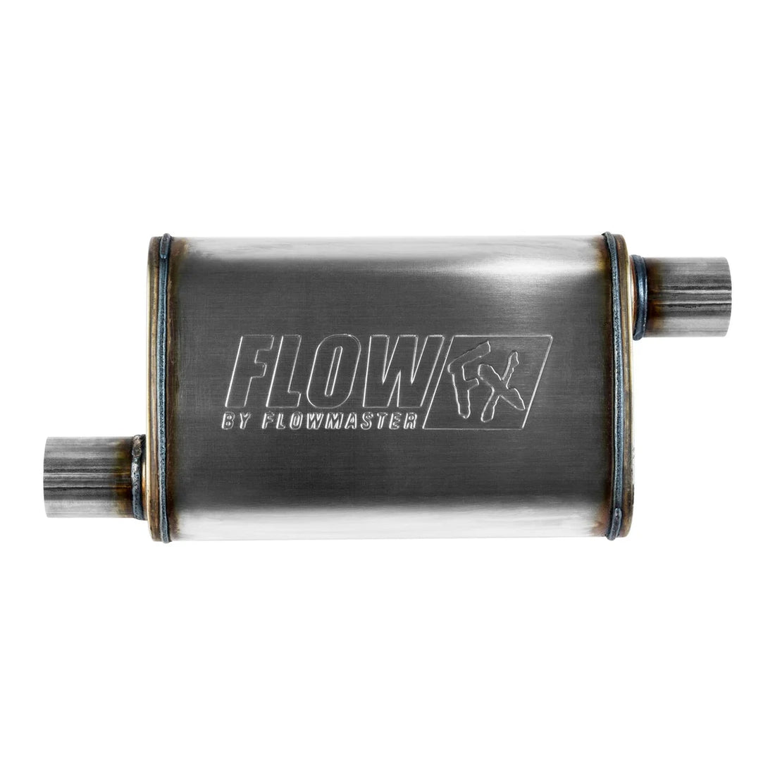 Flowmaster Flow FX Muffler fits 1966-1973 1975-1978 1986-2013 Buick / Chevrolet / Chrysler and more - Side View