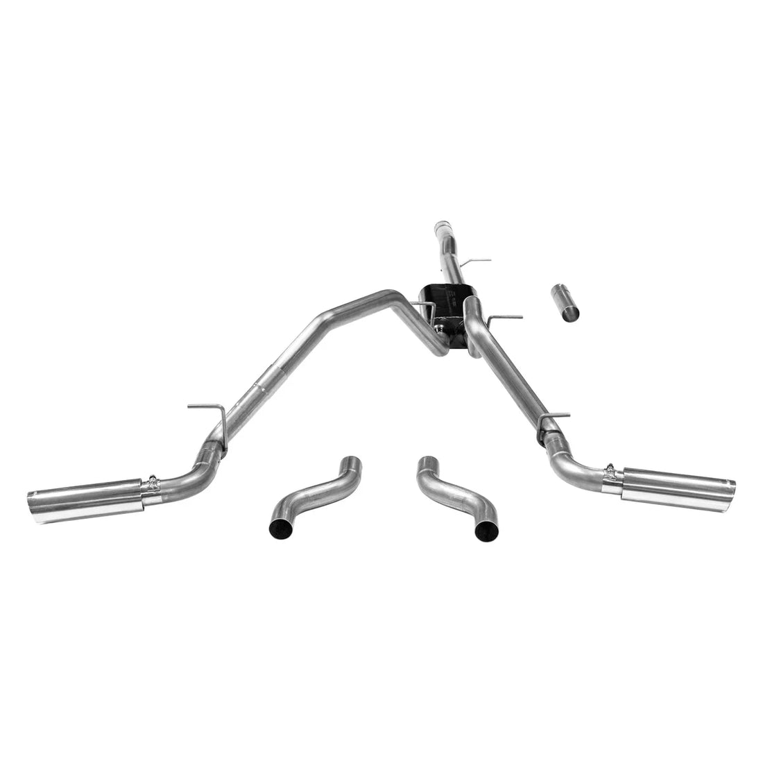 Flowmaster Flowmaster American Thunder Cat-back Exhaust System fits 2011-2018 Chevrolet Silverado 1500 / GMC Sierra 1500 - Side Vie...