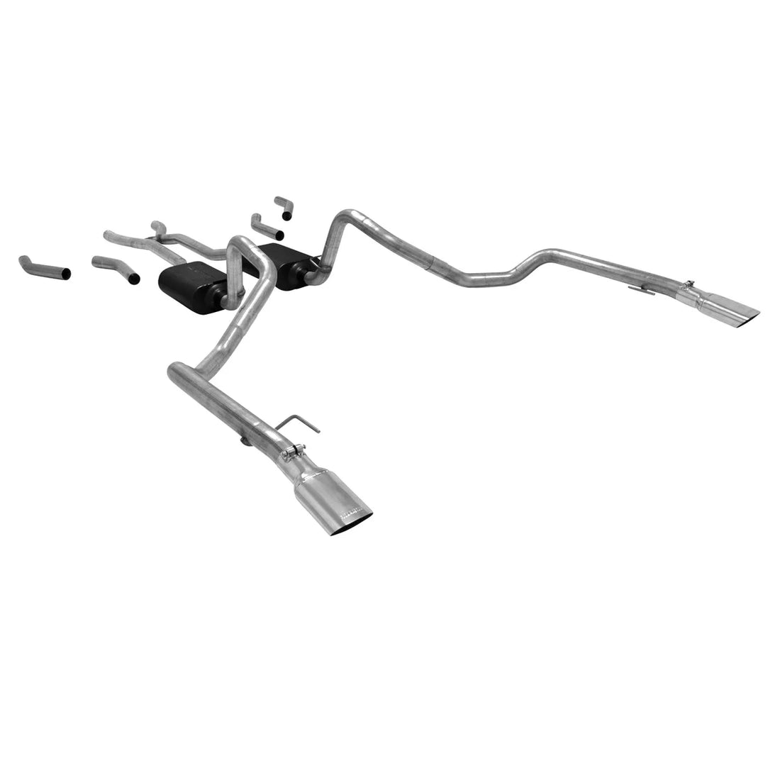Flowmaster Flowmaster American Thunder Crossmember-Back Exhaust System fits 1965-1968 Chevrolet Caprice / Impala - Side View