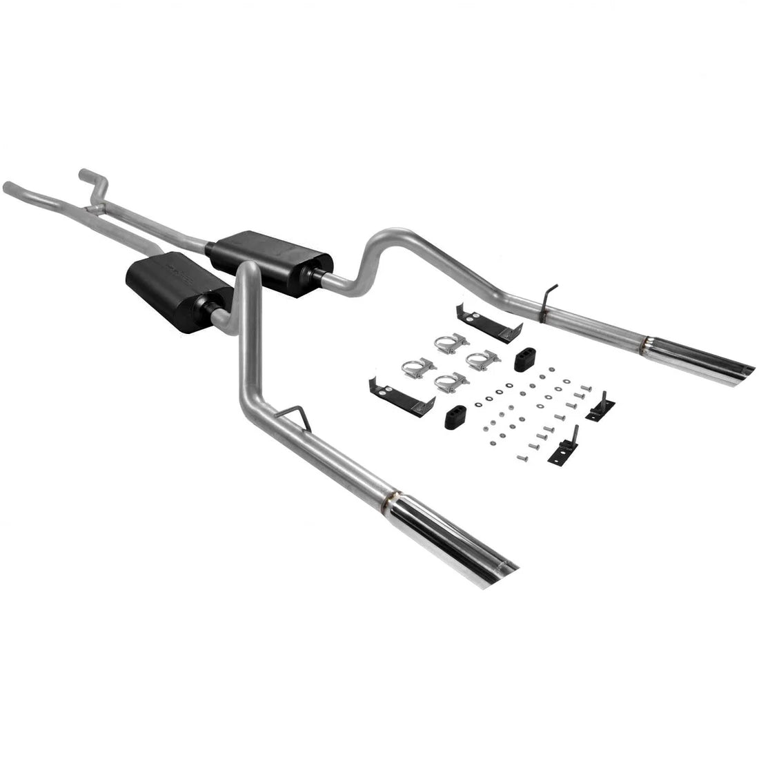 Flowmaster Flowmaster American Thunder Crossmember-Back Exhaust System fits 1966-1967 Ford Fairlane 500 - Side View