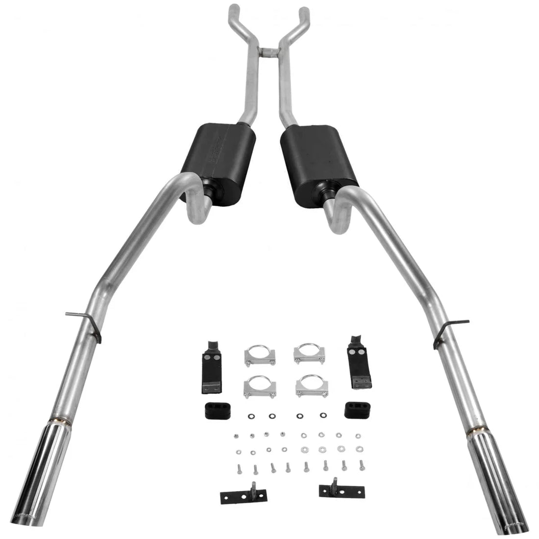Flowmaster Flowmaster American Thunder Crossmember-Back Exhaust System fits 1966-1967 Ford Fairlane 500 - Back View