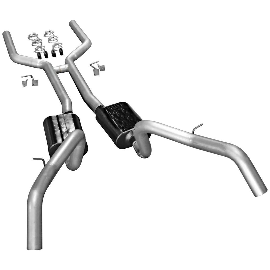 Flowmaster Flowmaster American Thunder Crossmember-Back Exhaust System fits 1967-1969 Chevrolet Camaro / Pontiac Firebird - Side Vi...