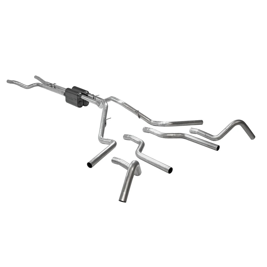 Flowmaster Flowmaster American Thunder Crossmember-Back Exhaust System fits 1967-1972 Ford F-100 / F-250 / F-350 - Side View